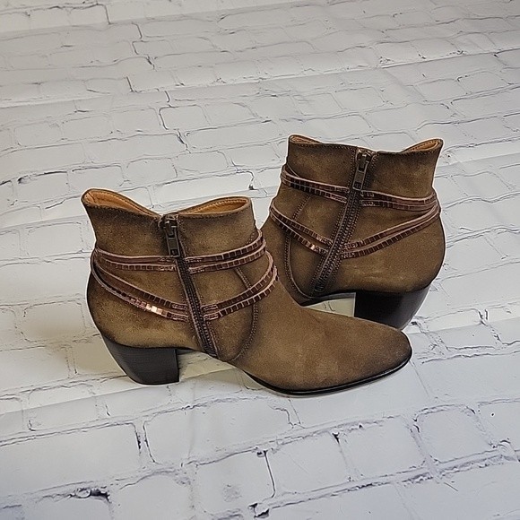 Sundance Ankle Boots in Suede with Copper Colored Sequins size 37 - Picture 6 of 8